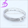 Wholesale 925 Sterling Silver Micro Pave Setting Cubic Zirconia Elegant Bangle